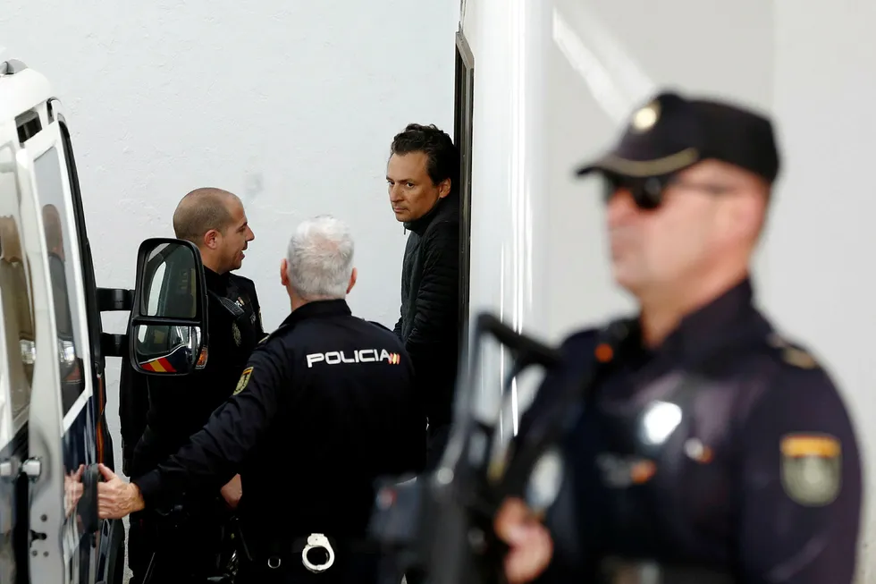 Emilio Lozoya: former Pemex boss seen here being escorted by Spanish police officers in Marbella, Spain on 13 February