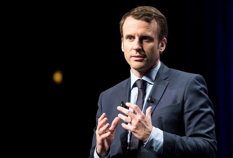 Den franske presidentkandidaten Emmanuel Macron. Foto: Christophe Morin/Bloomberg/NTB Scanpix