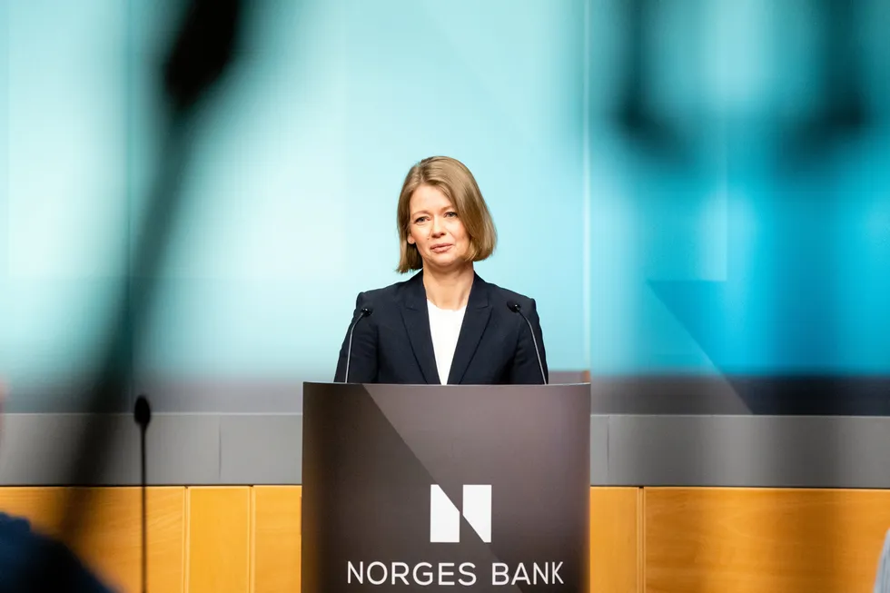 Sentralbanksjef Ida Wolden Backe annonserte torsdag at det blir dobbel renteheving.