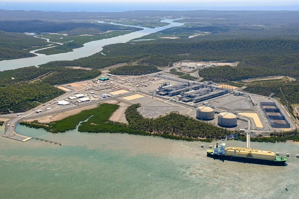 Driving exports: the three LNG projects on Curtis Island, off Queensland, helped lift Australian LNG exports in November