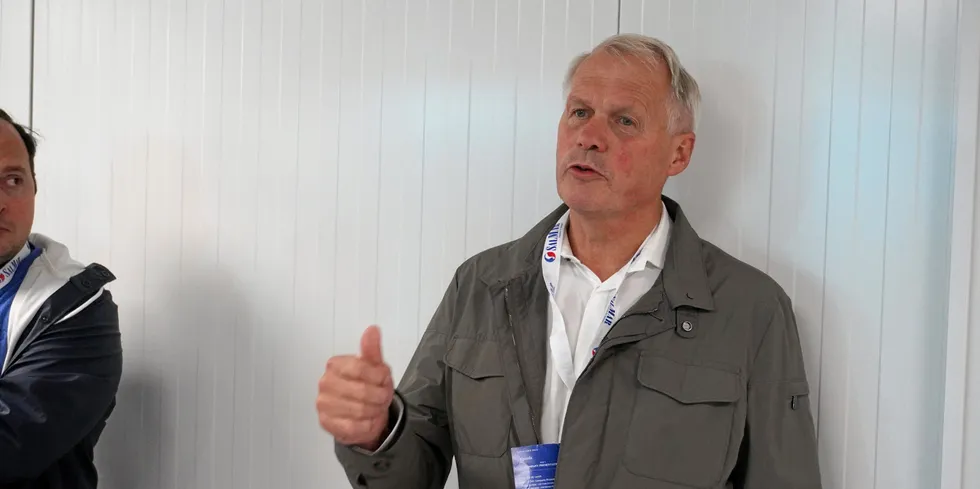 Gustav Witzøe er styreleder og gründer av Salmar. Her deltar han på Salmars kapitalmarkedsdager i Tromsø og på Senja i september 2023.