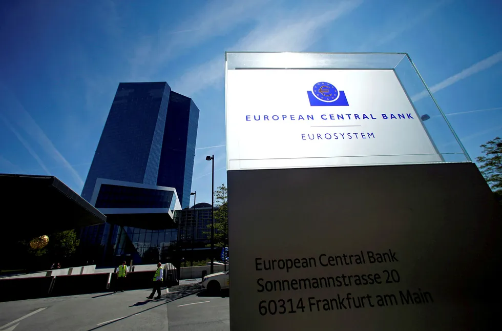 Hovedkvarteret til den europeiske sentralbanken i Frankfurt i Tyskland. Foto: Ralph Orlowski/Reuters/NTB Scanpix