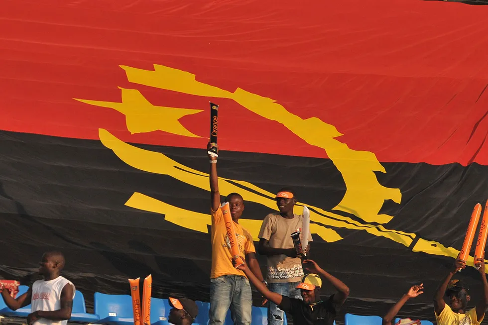 Flag day: Angola football supporters cheer during an Africa Cup of Nations football match