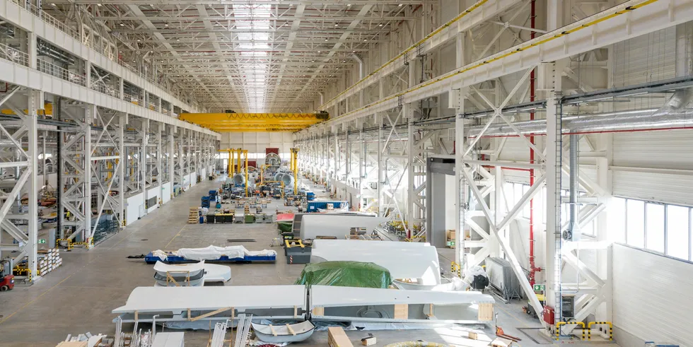 Inside Siemens Gamesa's already existing offshore wind factory in Cuxhaven, Germany