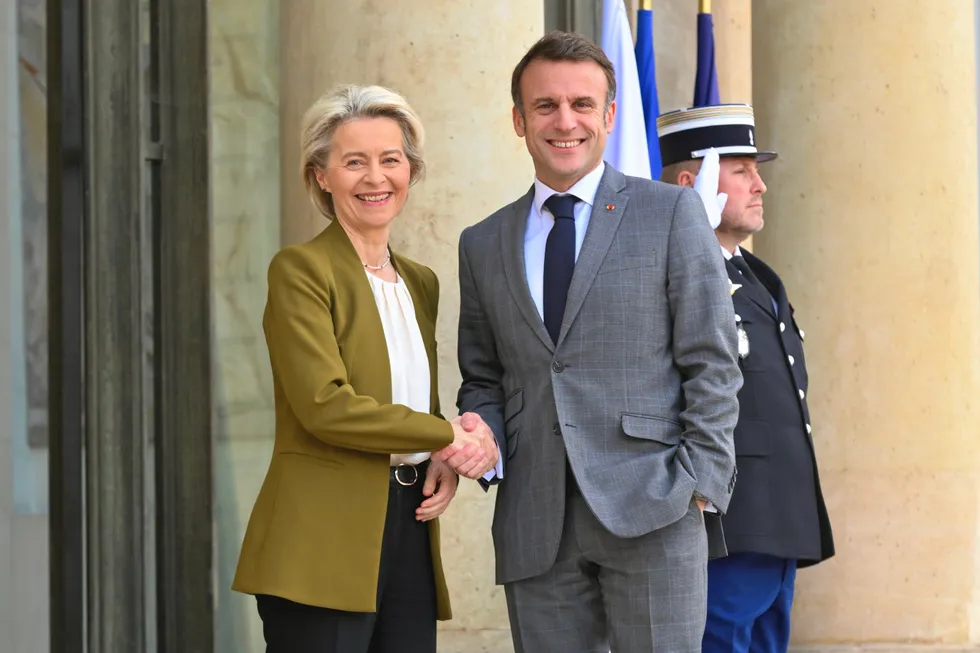 European Commission president Ursula von der Leyen and French president Emmanuel Macron.