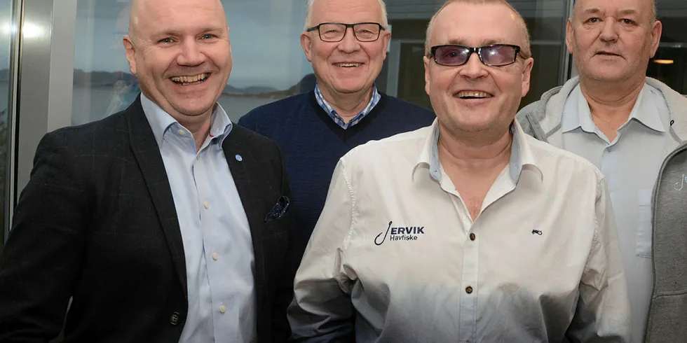 FUSJON: Ervik Havfiske og Carisma Fish slo seg sammen i fjor. Ledelsen fra den gangen fra venstre: Arild Aarvik, Kåre Furnes, Stig Tore Ervik og Geir Solvåg.