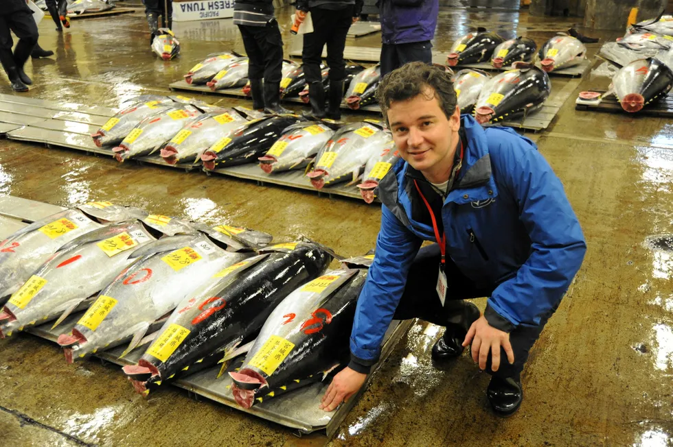 . “I’m convinced that MSC's approach of offering fisheries a carrot rather than a stick is the right approach,” Nicholas Guichoux, here at a bigeye tuna market in Japan in 2016, said.