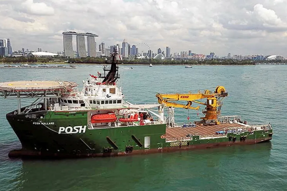 Upgraded: PACC Offshore Services Holdings' (POSH) dive support vessel POSH Mallard seen in Singapore waters