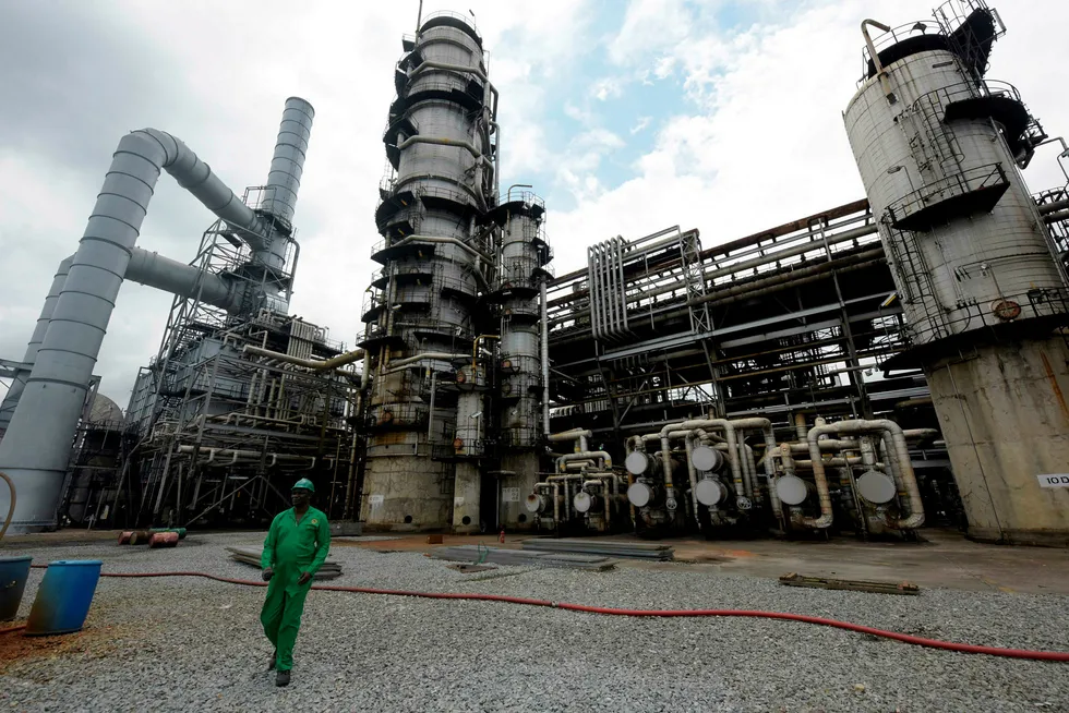 An oil refinery in Port Harcourt: Nigeria aims to boost condensate exports to get around Opec oil quota