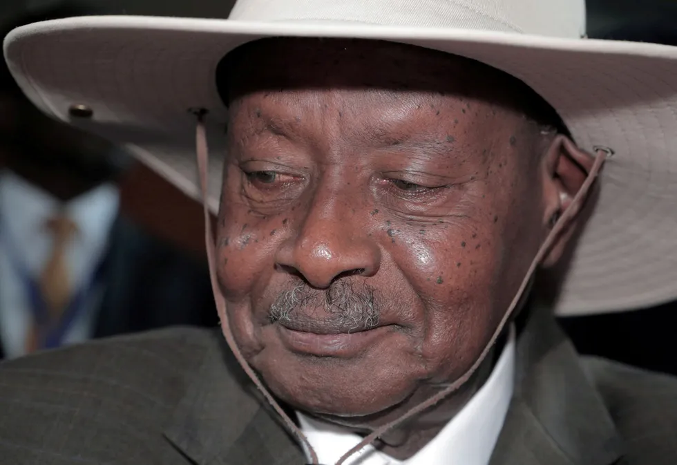 FID delay: Uganda's President Yoweri Museveni (pictured) lost a regional ally when John Magufuli, Tanzania's former president, died last month