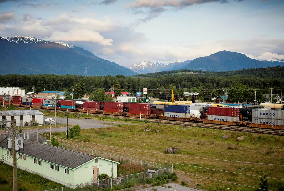 Costly option: a rail yard in Terrace, British Columbia, Canada