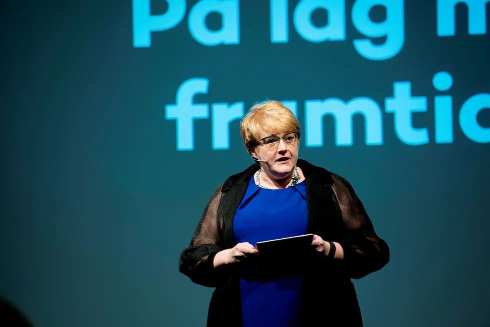 Trine Skei Grande på Venstres landsmøte. Foto: Mikaela Berg