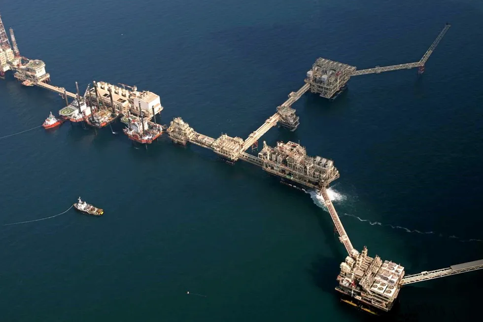 Expansion plans: An offshore facility at Adnoc’s Lower Zakum oilfield.