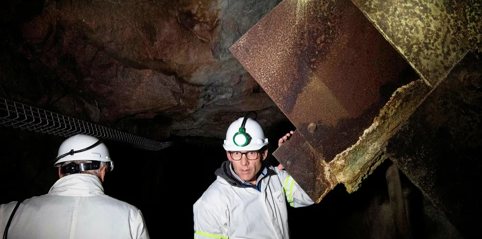 Geologists at a rare-earth mine in South Africa.