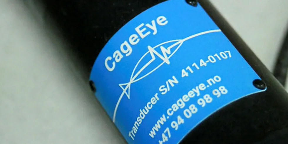 Et nøkkelelement i CageEye sine løsninger er de hydroakustiske sensorene som måler fiskens adferd i merden.
