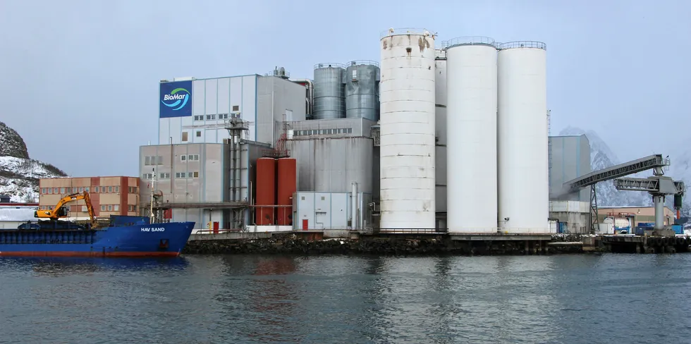 Biomar sin fôrfabrikk på Myre i Vesterålen.