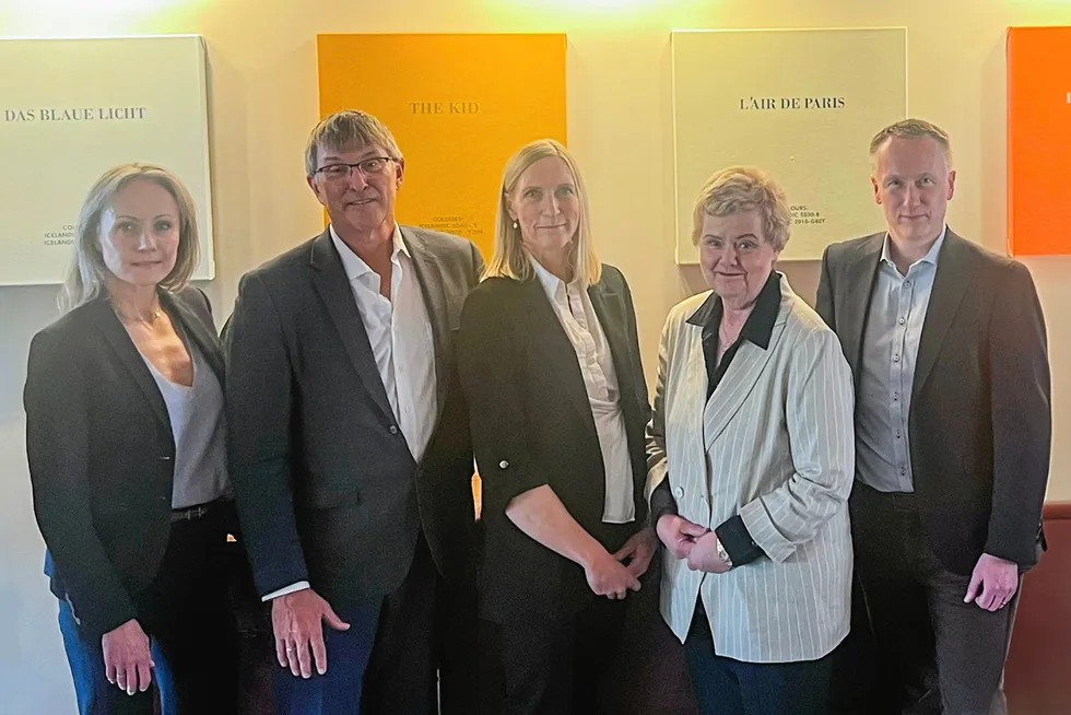 Left to right: Kristrun Audur Vidarsdottir, Haf Investments CEO; Jan Alfheim, Regenics Chairman; Karin Gilljam, Regenics Chief Scientific Officer; Gudbjorg Edda Eggertsdottir, former president of Actavis Iceland; Brynjolfur Eyjolfsson, Haf Investments fund manager.