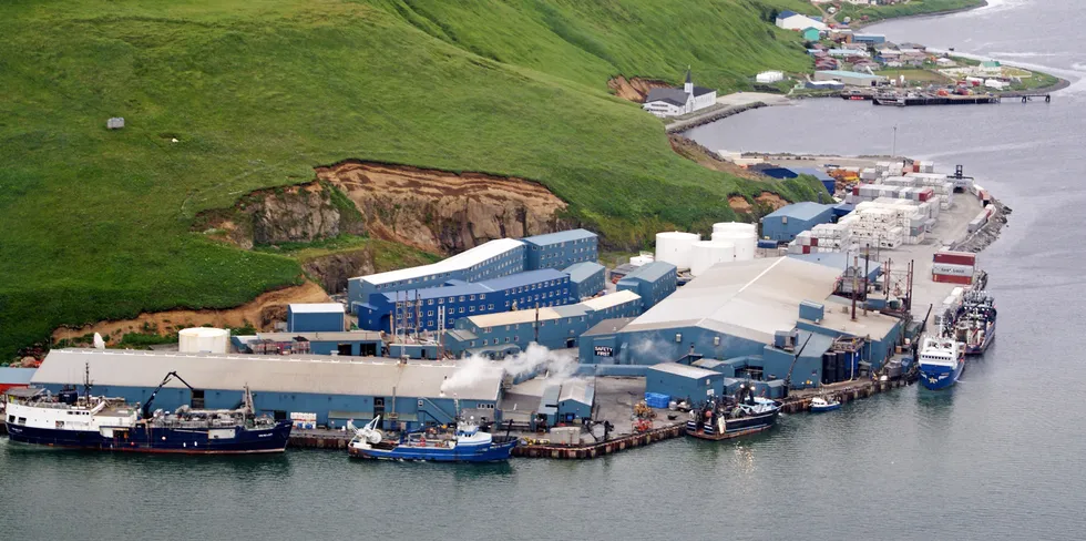 Trident Seafoods' pollock plant in Akutan, Alaska.