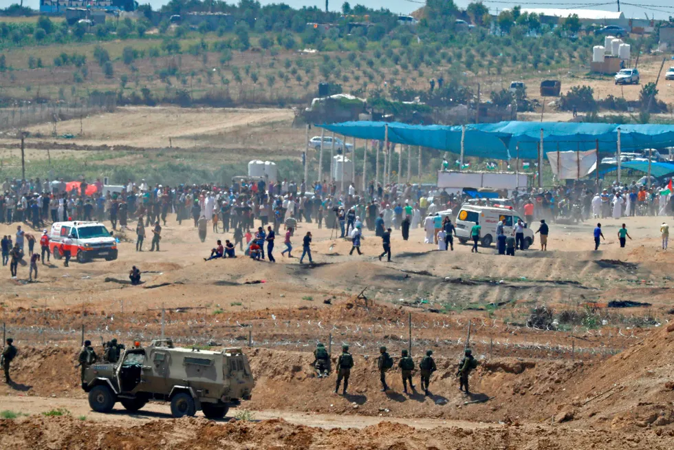 FN skal stemme over resolusjon mot Israels maktbruk mot palestinere på Gaza. Foto: Jack Guez/NTB Scanpix