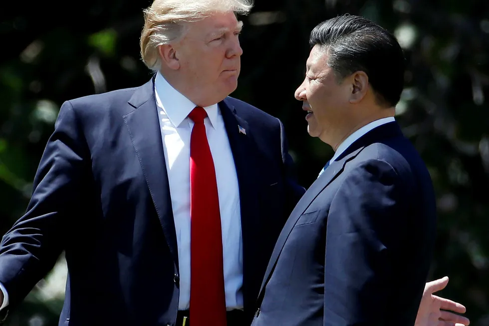 USAs president Donald Trump, her fotografert sammen med Kinas president Xi Jinping i 2017.