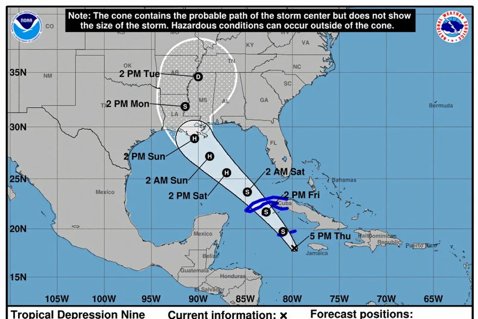 Tropical Storm: Ida moves into the Gulf of Mexico
