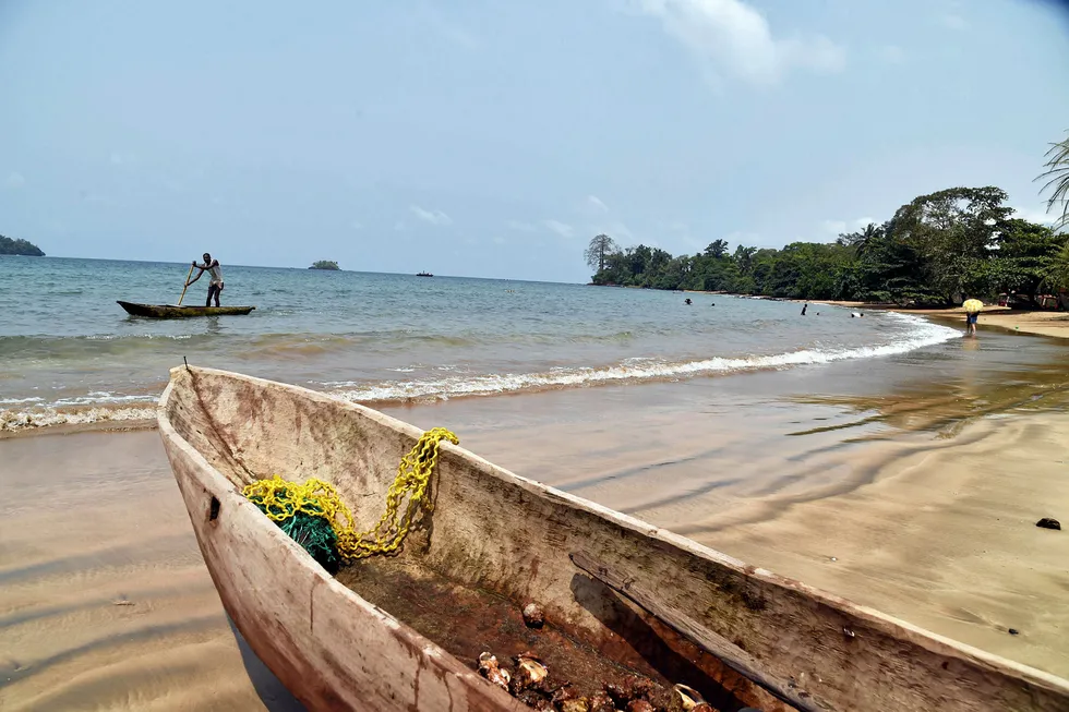 Looking for the catch: a fisherman on the waters off Equatorial Guinea