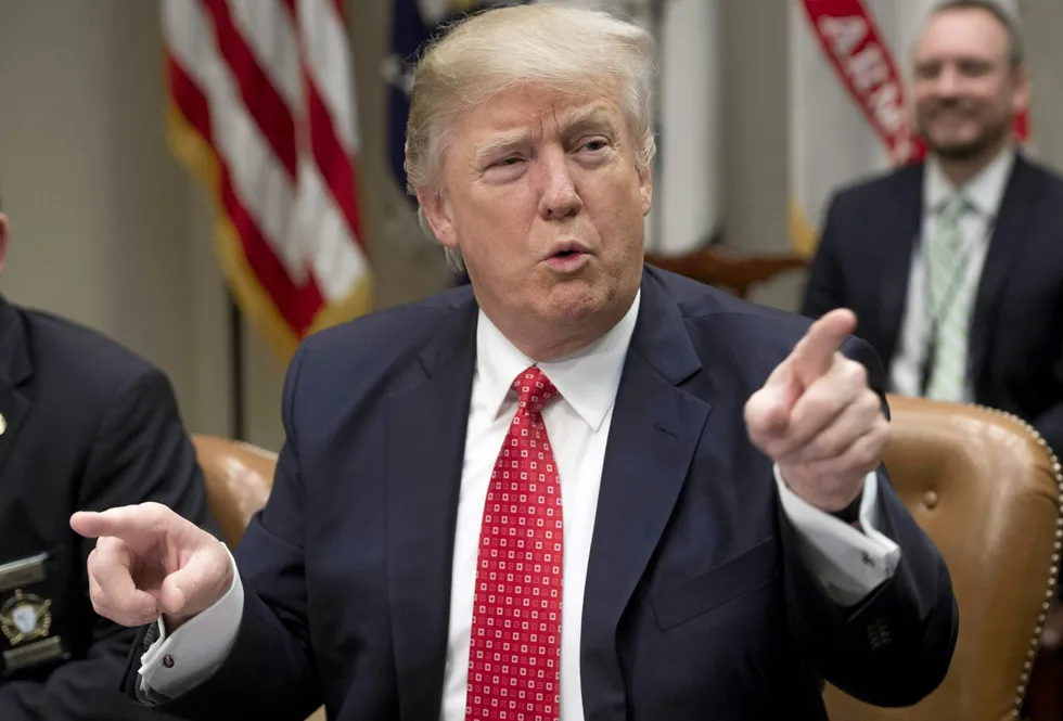 Donald Trump, who has won the US presidential election, speaks during a meeting at the White House in 2017.