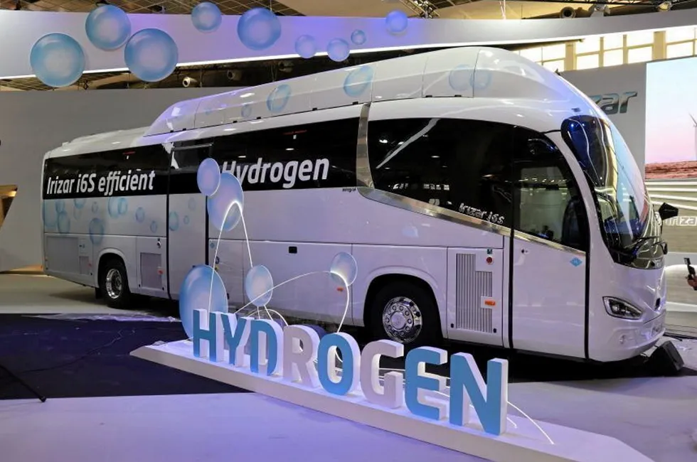 Irizar's Hydrogen i6s Efficient coach at the Busworld Europe conference in Brussels this week.