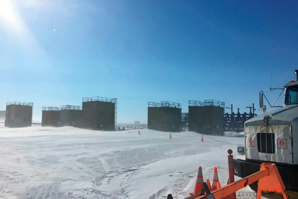 Under control: the DS-2 well-3 in the Prudhoe Bay field was misting oil and gas
