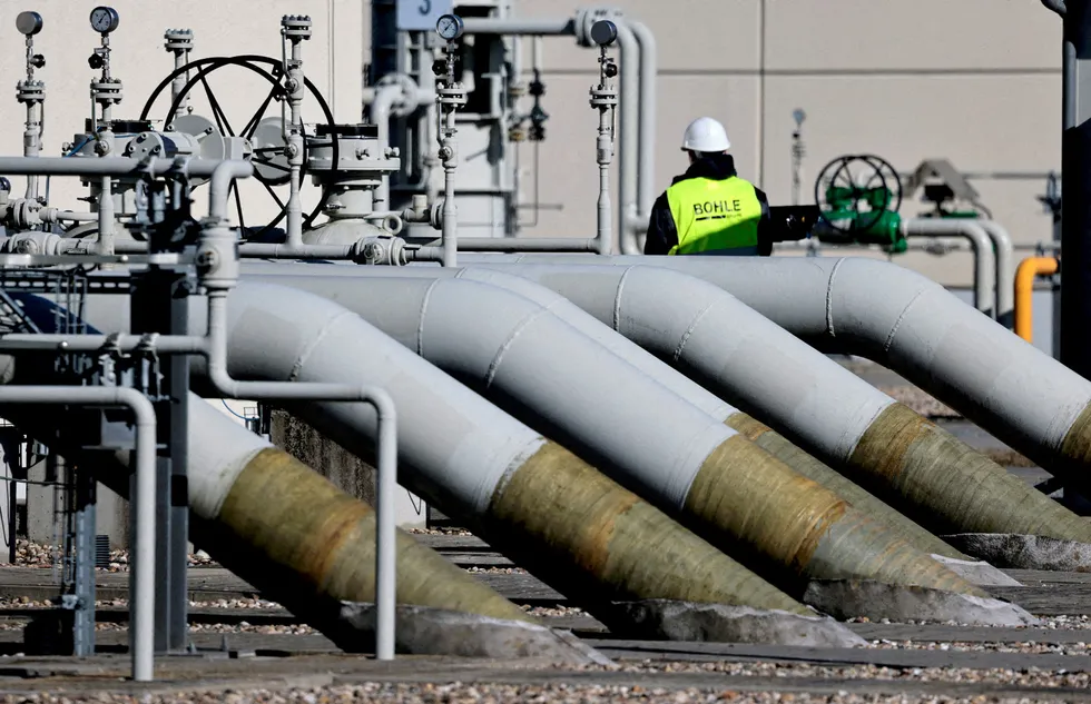 Landfall: pipe facilities of the 'Nord Stream 1' gas pipeline in Lubmin, Germany.