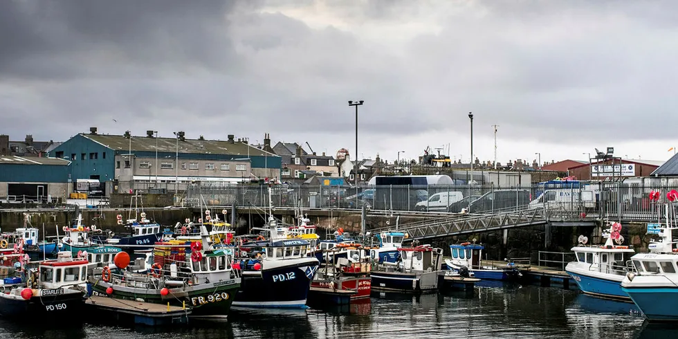 DRØFTELSER: Europakommisjonen og Storbritannia skal drøfte kravet om å gi EU-land tilgang i Storbritannias fiskerisone i 25 år fremover, hvis Storbritannia vil ha en frihandelsavtale med EU. Her fra havnen Peterhead i Skottland.