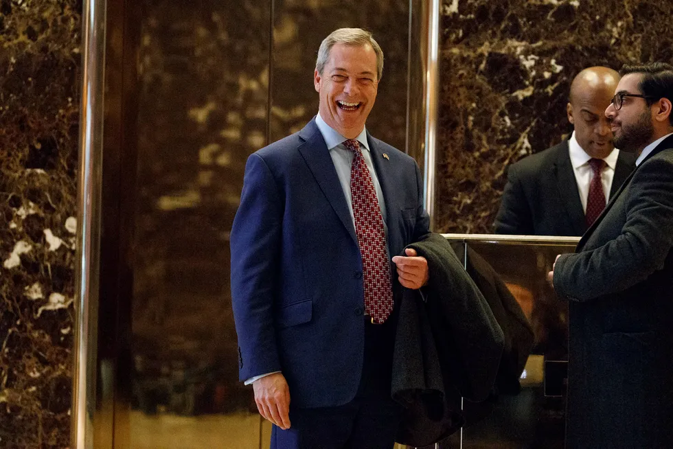 Nigel Farage, fungerende leder i det britiske uavhengighetspartiet Ukip. Foto: Evan Vucci