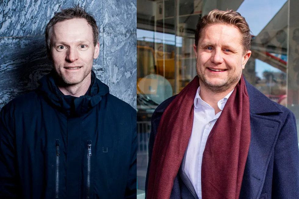 Investorene Ketil Skorstad og Kristian Lundkvist grunnla Arcane Crypto i 2018. Mandag fikk de sammen med Morten Klein en samlet på papirgevinst på 180 millioner kroner etter at Arcane-aksjen hoppet opp 20 prosent børsen på stigende bitcoinkurs.