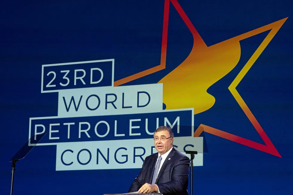 Robust: Patrick Pouyanne, chief executive of TotalEnergies addresses the plenary forum at the 23rd World Petroleum Congress