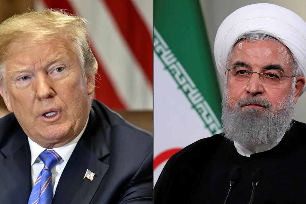 Row: US President Donald Trump (left) and Iran President Hassan Rouhani