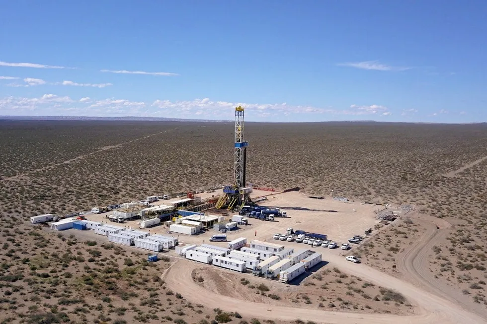 New deal: a drilling site in Argentina's Vaca Muerta shale formation