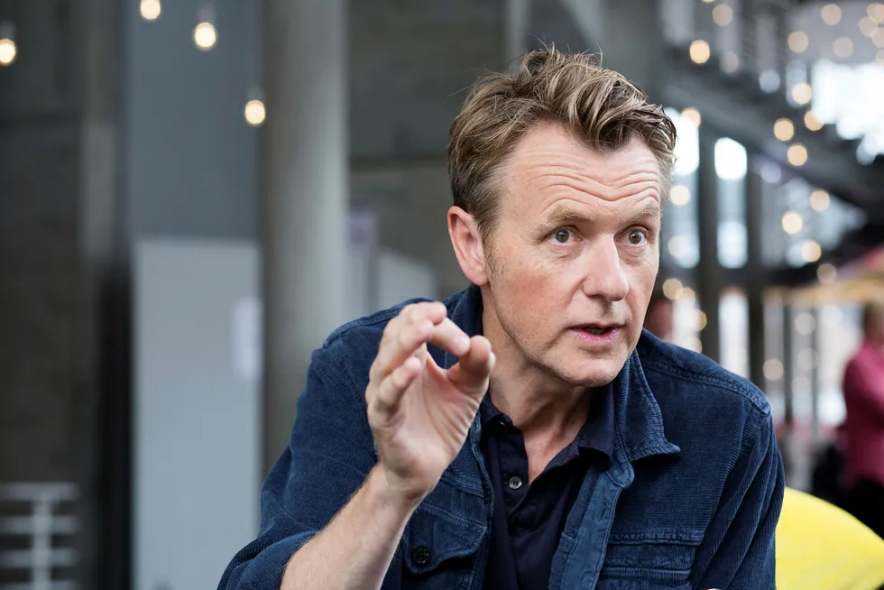 Fredrik Skavlan under TV 2s høstlansering 2019.