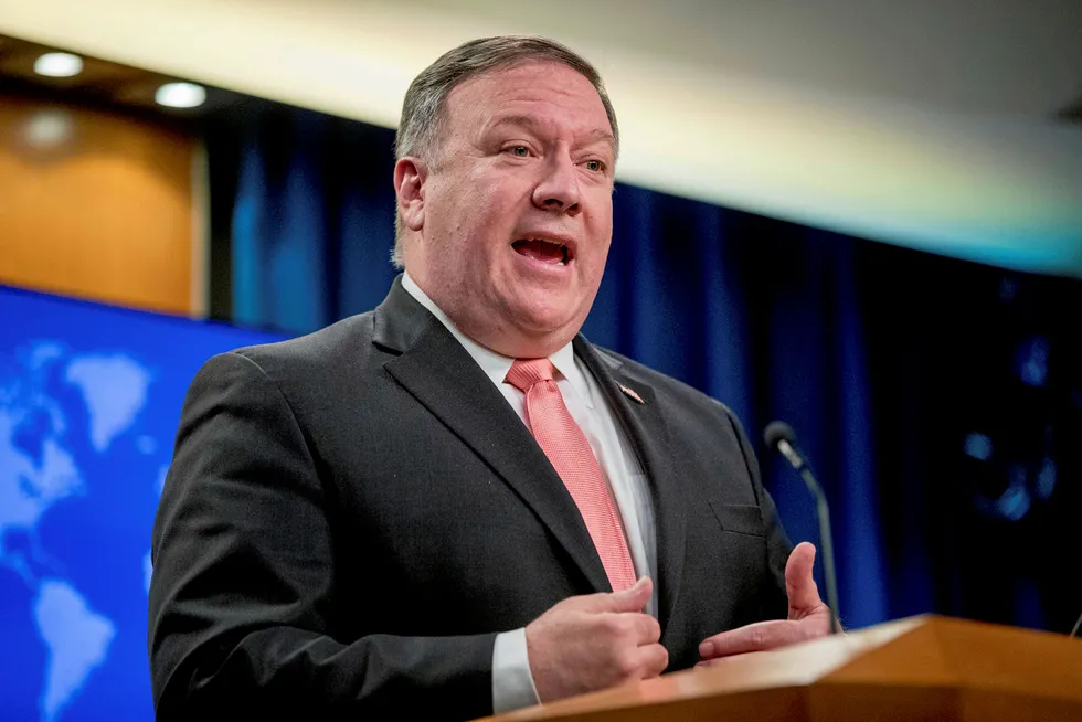 Tougher sanctions: US Secretary of State Mike Pompeo said the US would announce "significant" sanctions against Iran on Monday