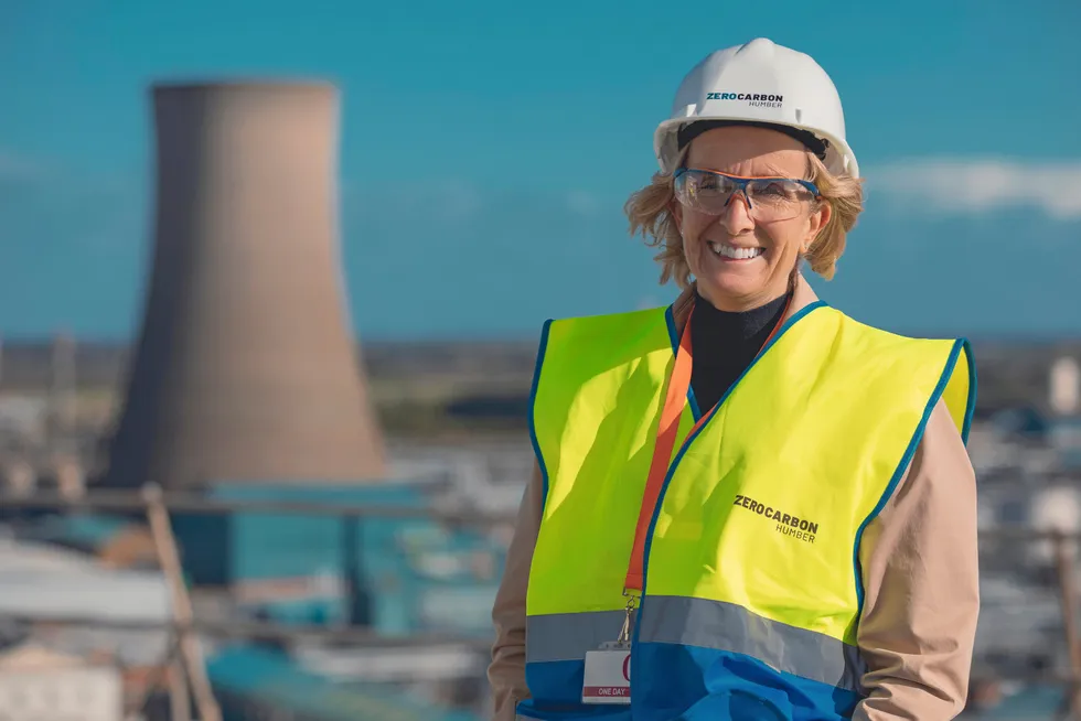 Equinor’s Irene Rummelhoff at Saltend Chemicals Park, which she describes as ‘a major step to a wider hydrogen economy’.