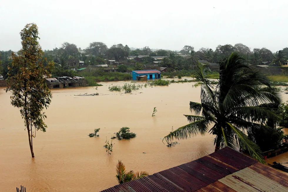 Aftermath: houses submerged in water in Pemba after the cyclone