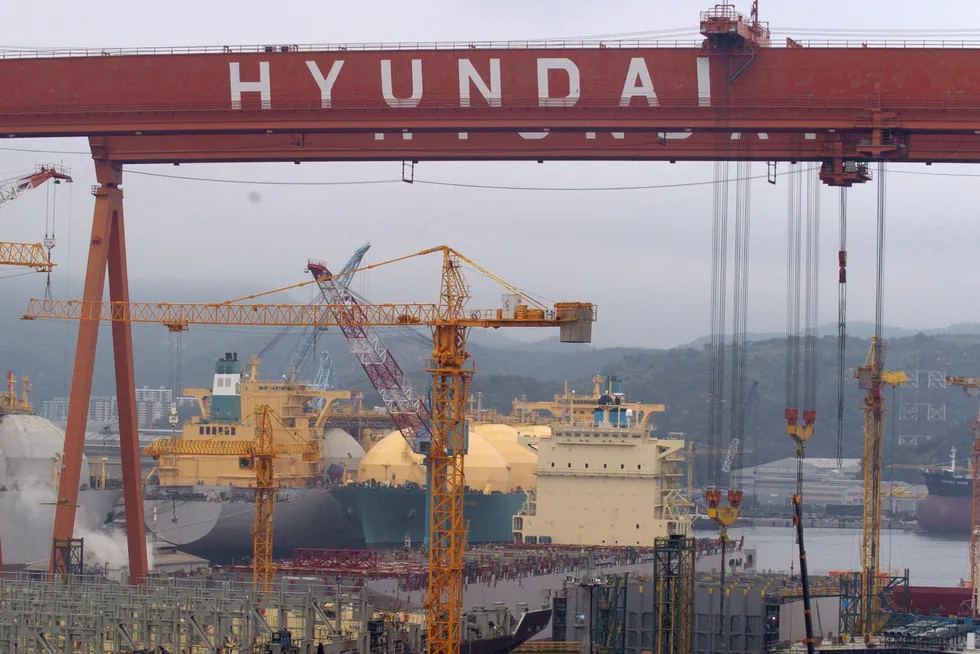 Back in the day: Hyundai Heavy Industries' yard in Ulsan, South Korea in May 2005.