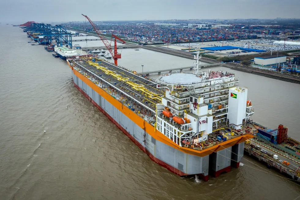Joining SBM's fleet: the Liza Unity FPSO hull under construction at Shanghai Waigaoqiao Shipbuilding in China