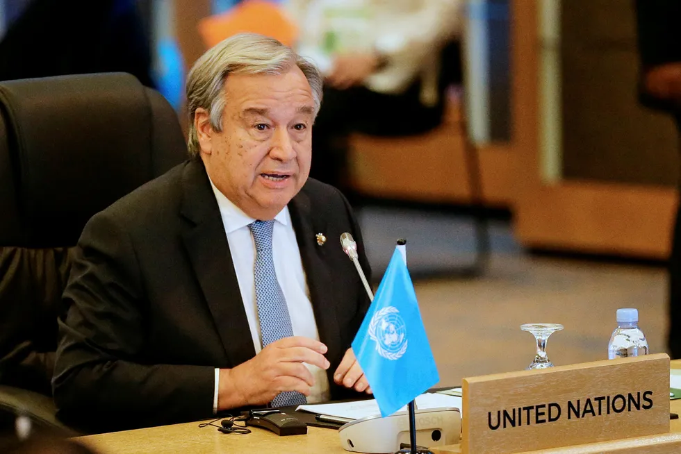 FNs generalsekretær Antonio Guterres. Foto: REUTERS/Linus Escandor Ii/Pool