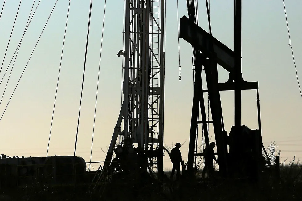 Pressures: a drilling site in the Permian basin in Texas