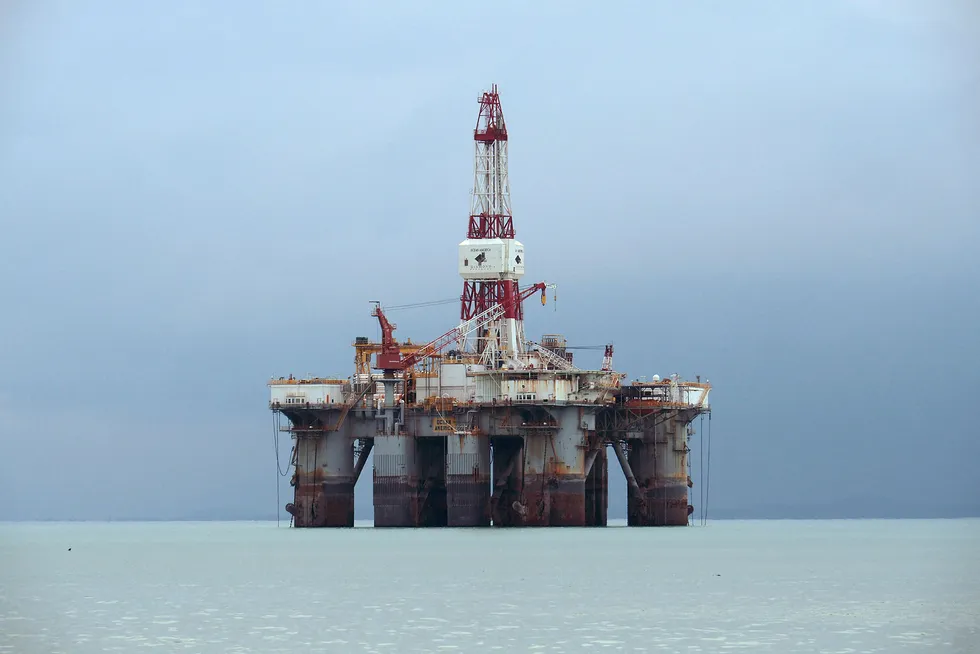 Uncertain 2020: an oil rig off the coast of Johor, southern Malaysia