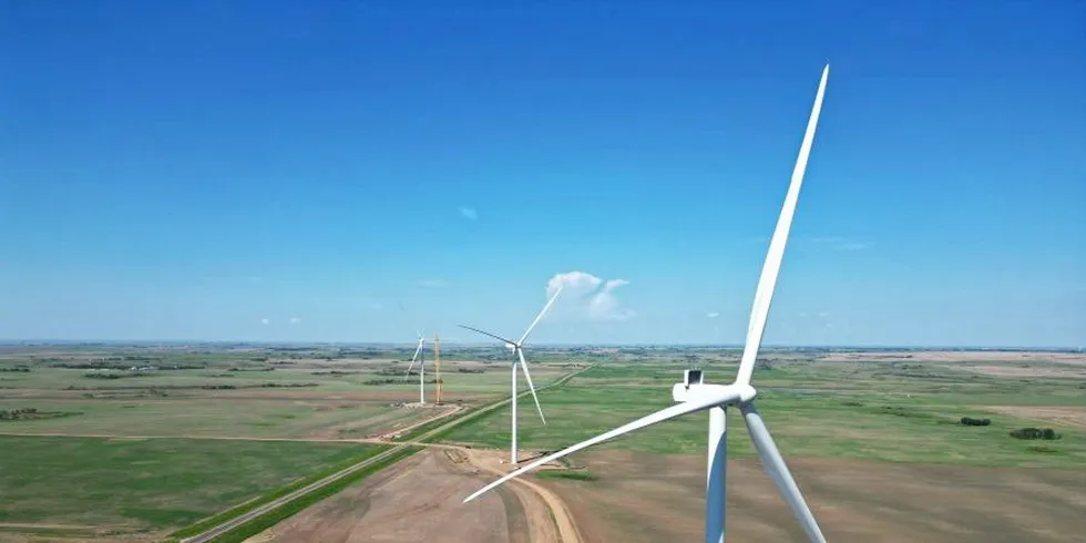 Sharp Hills wind farm in Alberta, Canada