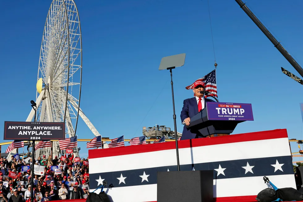 Donald Trump speaking earlier this year in New Jersey.