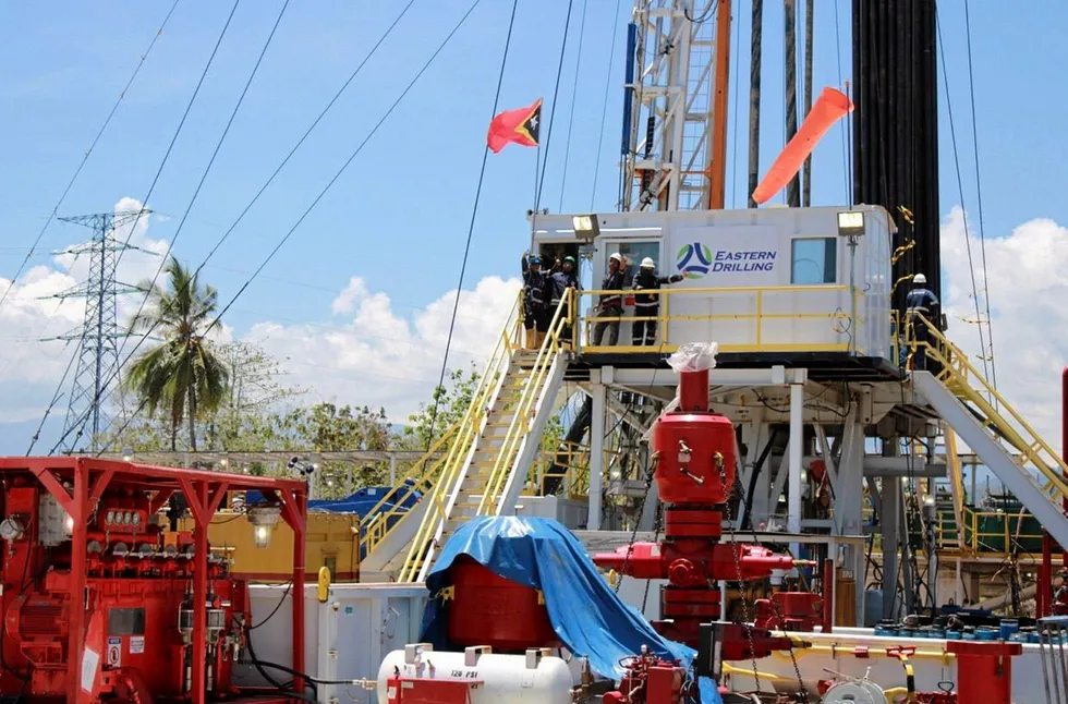 . Oct 2021 Drilling rig on Feto Kmaus well, the first exploration well in Timor-Leste for 50 years.