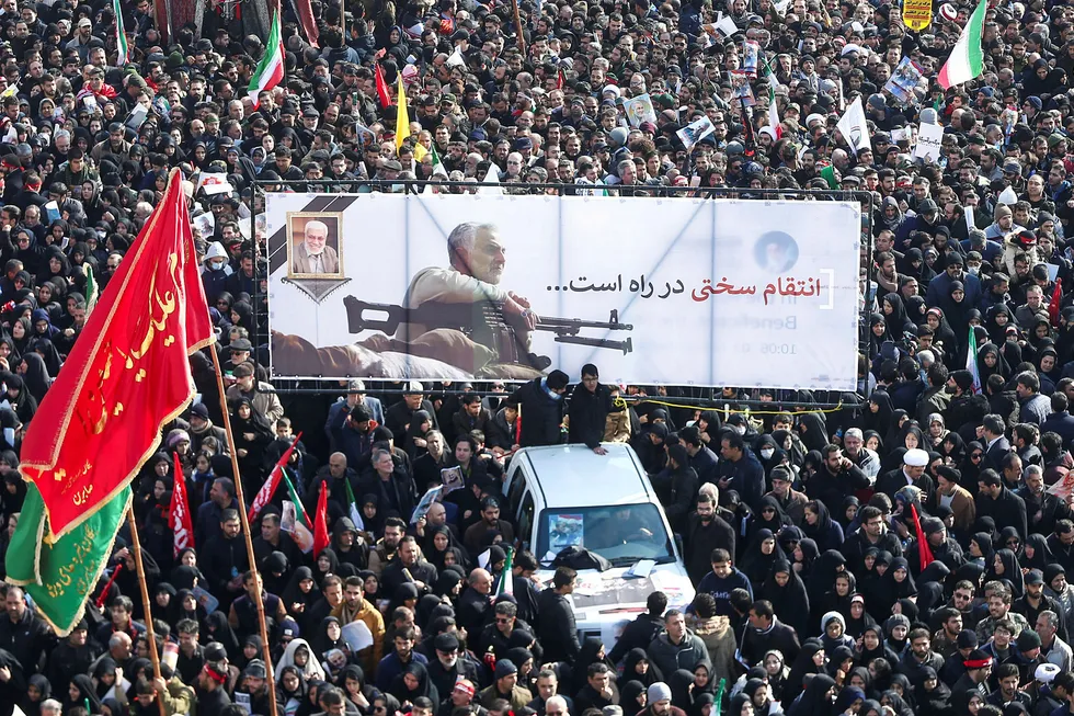 Heightened tensions: A funeral procession for Qasem Souleimani in Tehran