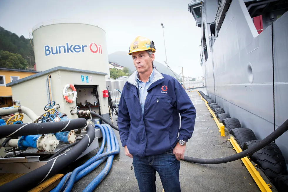 Jan Magnus Kleven, er sjef og eier i Bunker Oil. Her fra anlegget i Ålesund.